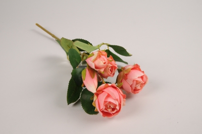 a376nn Branche de roses spray artificielle rose H37cm