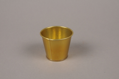 A378KM Gold zinc planter D6cm H5.5cm