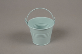 A388KM Seau en zinc bleu clair D6.5cm H5.5cm