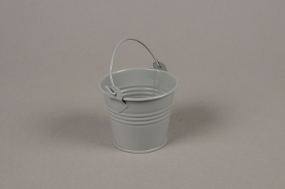 A393KM Light grey zinc bucket D6.5cm H5.5cm