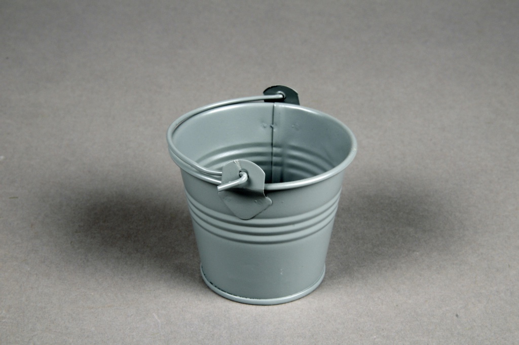Zinc bucket matte grey D6cm H5,5cm
