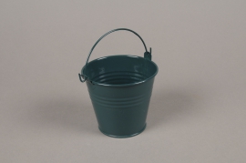 A404KM Peacock blue zinc bucket D9cm H8cm