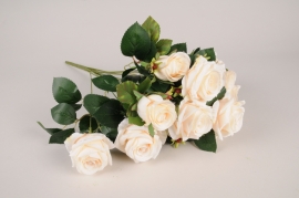 a407am Bunch of cream artificial roses H49cm
