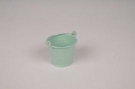 A418KM Bucket zinc green mint D6.5cm H5.5cm