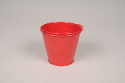A423KM Seau en zinc rouge D9cm H8cm