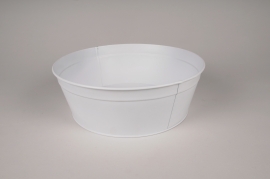 A425KM White zinc bowl planter D30.5cm H10.5cm