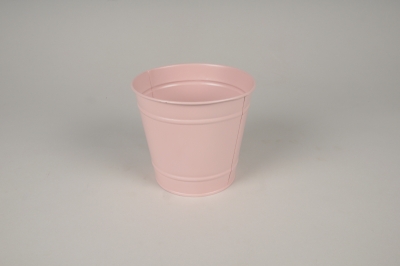 A439KM Cache-pot en zinc rose D13cm H12cm