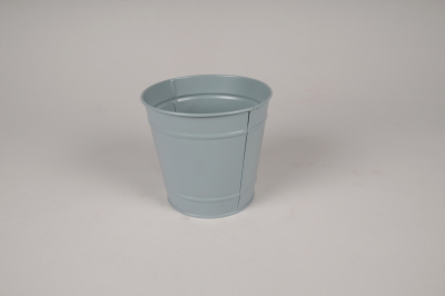 A446KM Cache-pot en zinc vert c�ladon D16cm H14.5cm