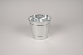 A448KM Natural zinc planter D16cm H14.5cm