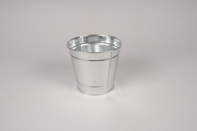 A449KM Cache-pot en zinc naturel D11cm H10.5cm