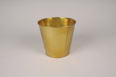 A451KM Cache-pot en zinc or D18cm H16cm