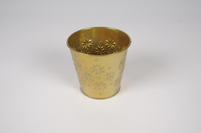 A462KM Gold zinc planter D11cm H10.5cm