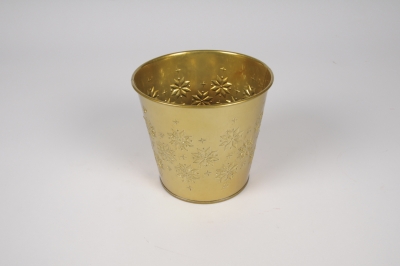 A463KM Gold zinc planter D13.5cm H12cm