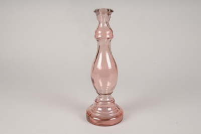 A474U7 Chandelier en verre rose H30cm
