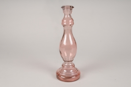 A474U7 Chandelier en verre rose H30cm