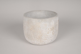 A520U7 Grey and gold concrete planter D22cm H17.5cm