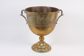 A545NM Vase Médicis en métal or antique D47cm H59cm