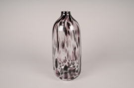 A545U7 Black spotted glass vase D10cm H24cm
