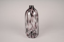 A546U7 Vase en verre noir D12cm H29.5cm