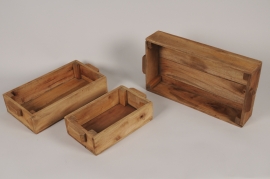A551U7 Set de 3 caisses en bois déco 
