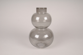 A555U7 Vase en verre fumé gris D18cm H29cm