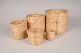 A571U7 Set de 5 Cache-pots en bambou naturel