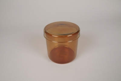 A584DQ Brown glass jar with cover D12.5cm H12cm