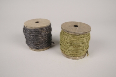 A589U7 Rouleau fil de jute assorti vert ou gris D2mm
