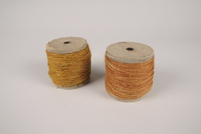 A590U7 Rouleau fil de jute assorti jaune ou orange D2mm