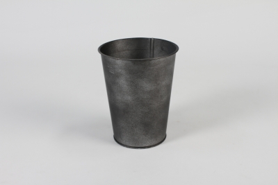 A597NM Cache-pot en zinc vieilli noir D13cm H16cm
