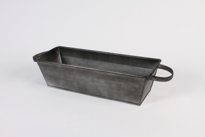 A610NM Jardini�re en zinc vieilli noir 37x13cm H10cm