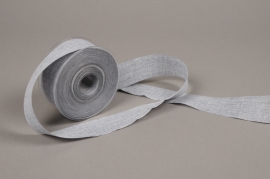 A668UN Grey cotton ribbon 40mm x 20m