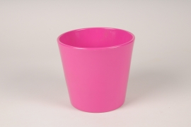 A677HX Pink ceramic planter D15cm H13.5cm