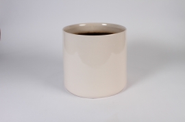 A698HX Cache-pot en céramique blanc crème D28cm H26cm
