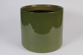 A705HX Dark green ceramic planter D41cm H38m