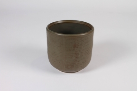 A711HX Brown ceramic planter D13.5cm H13cm