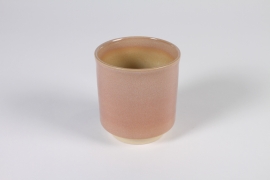A714HX Pink ceramic planter D10cm H11cm
