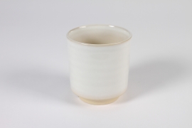 A715HX White ceramic planter D10cm H11cm