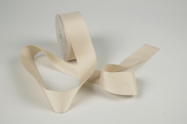 A715UN Cream fabric largegrain ribbon 38mmx20m