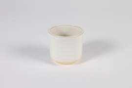 A718HX Cache-pot en céramique blanc D8cm H7.5cm