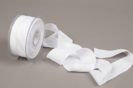 A730UN White cotton ribbon 40mm x 15m