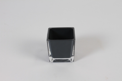 A741OR Vase en verre gris fonc� 6x6cm H6cm