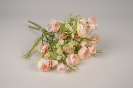 a753nn Bouquet de renoncules artificielles roses H37cm