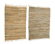 A767KI Assorted leather weave carpet ecru 90 x 60cm