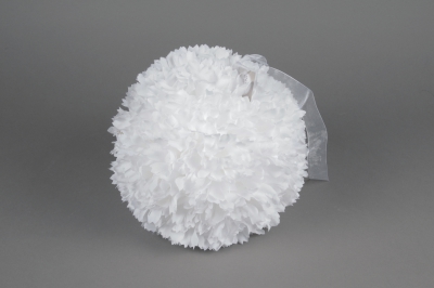 A770DQ Boule fleur en tissu blanc D36cm