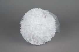A770DQ Boule fleur en tissu blanc D36cm