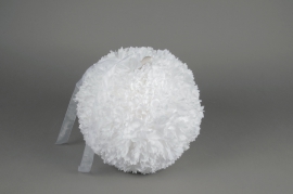 A771DQ Boule fleur en tissu blanc D30cm