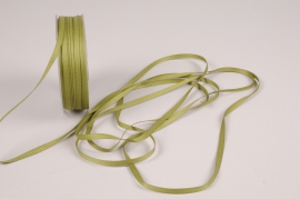 A808UN Green satin ribbon 5mm x 70m