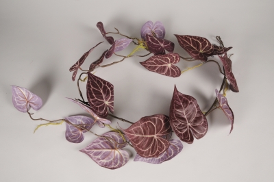 a825nn Guirlande d'anthurium artificiel grenat L105cm