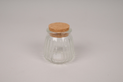 A843UN Fiole en verre avec bouchon D5cm H6.5cm